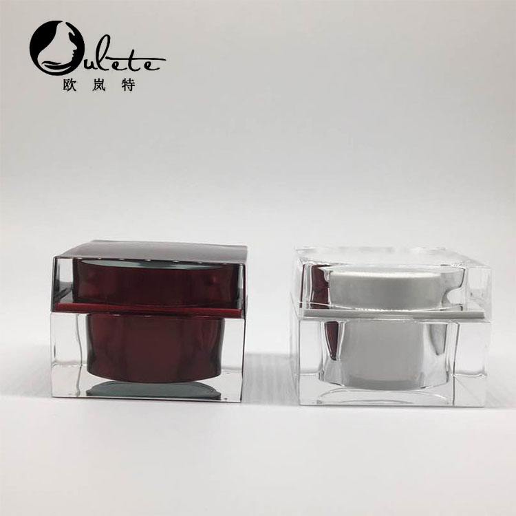 plastic square face cream jars 15g 30g 50g 75g black cosmetic jar with matte black lid