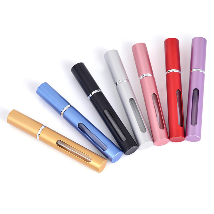 pocket sized perfume bottle mini travel perfume atomizer empty 5ml easy refill aluminum perfume bottles with pump sprayer