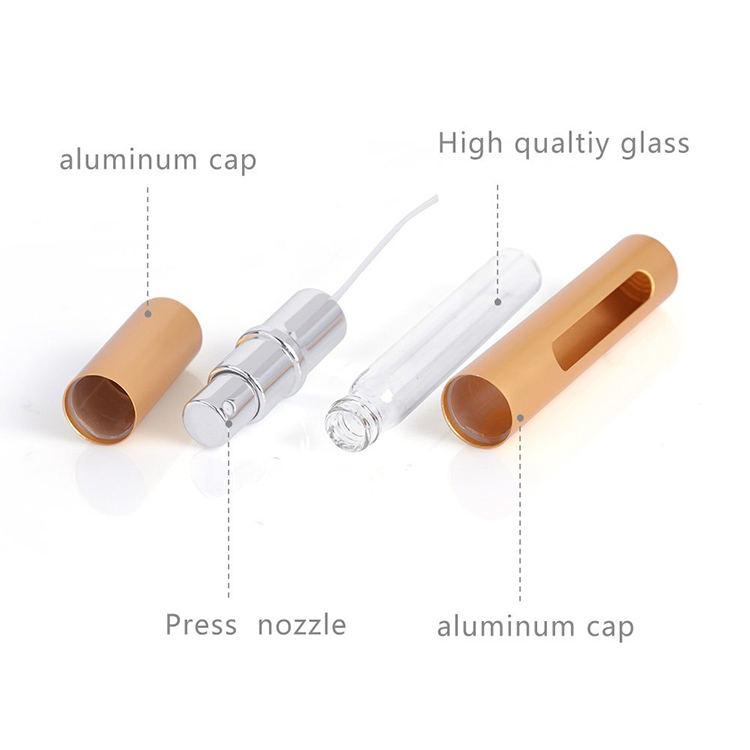 pocket sized perfume bottle mini travel perfume atomizer empty 5ml easy refill aluminum perfume bottles with pump sprayer