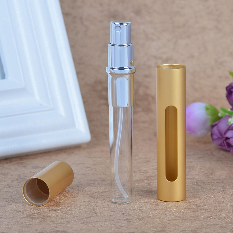 pocket sized perfume bottle mini travel perfume atomizer empty 5ml easy refill aluminum perfume bottles with pump sprayer