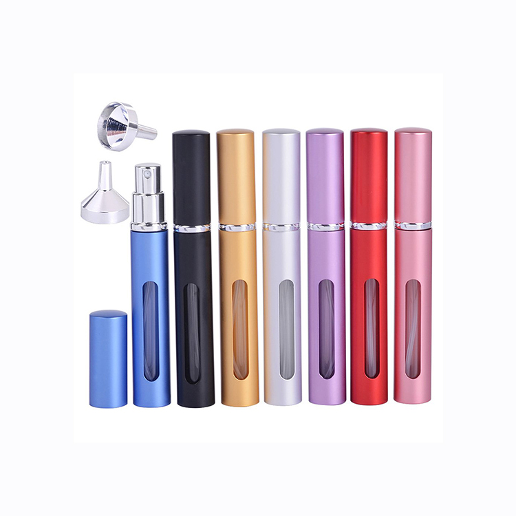 pocket sized perfume bottle mini travel perfume atomizer empty 5ml easy refill aluminum perfume bottles with pump sprayer