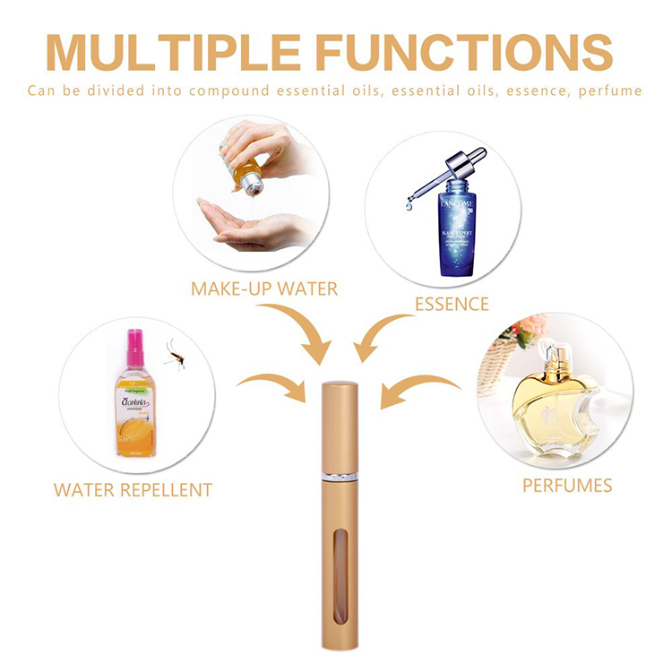 pocket sized perfume bottle mini travel perfume atomizer empty 5ml easy refill aluminum perfume bottles with pump sprayer