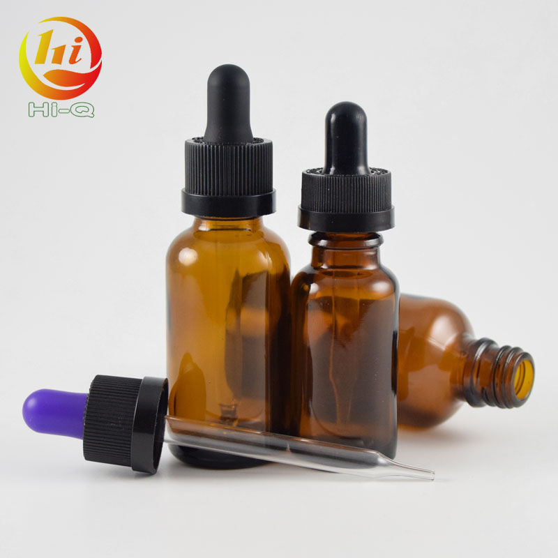 popular 10ml 20ml 30ml 50ml amber e-liquid dropper glass bottle brown essential oil bottle with child proof cap