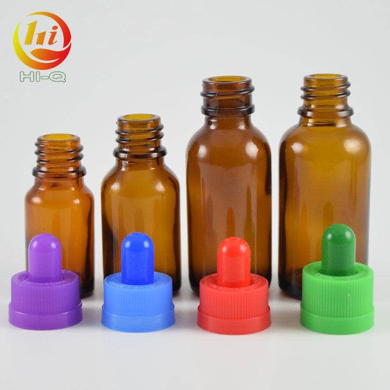 popular 10ml 20ml 30ml 50ml amber e-liquid dropper glass bottle brown essential oil bottle with child proof cap