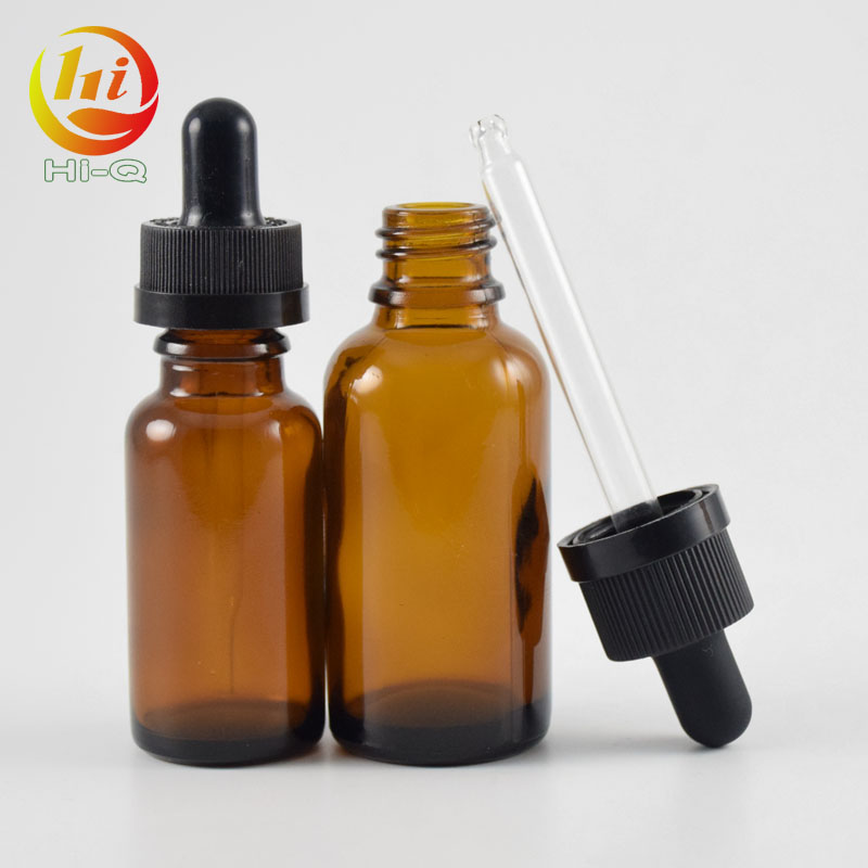 popular 10ml 20ml 30ml 50ml amber e-liquid dropper glass bottle brown essential oil bottle with child proof cap