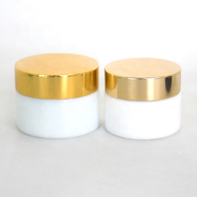 popular 30g 50g 100g 200g 8 oz white creamy face mask glass cream jar with gold lid