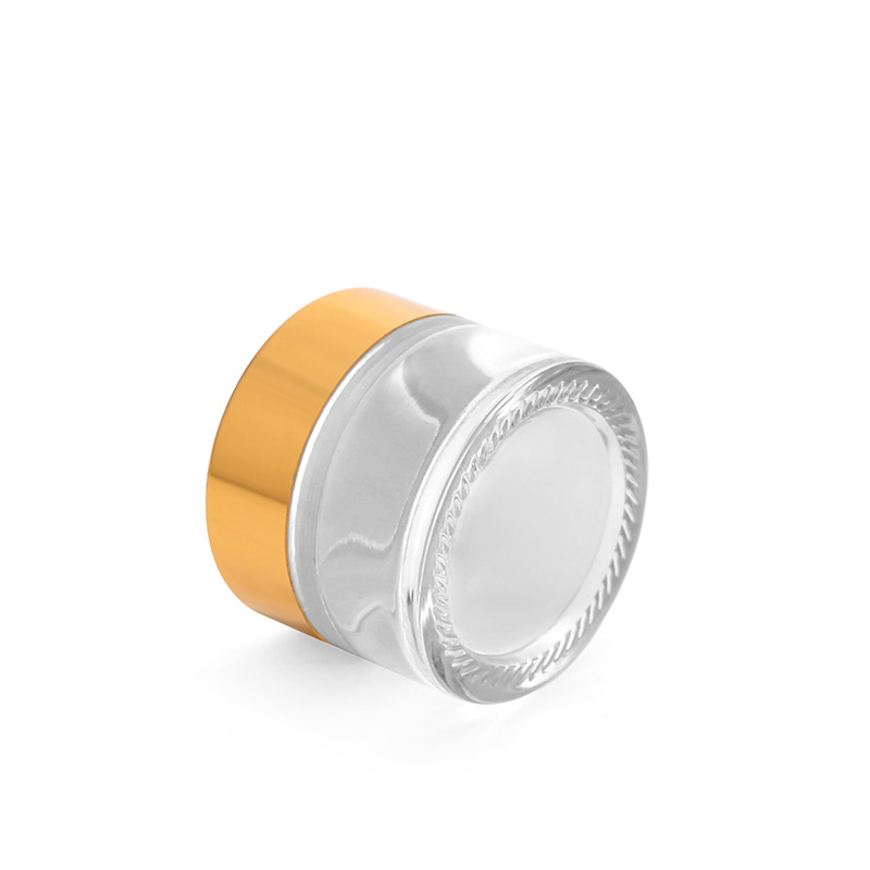 popular Eye cream 15g 20g 30g 50g 100g matte white and clear cosmetics glass jar with gold silver lid