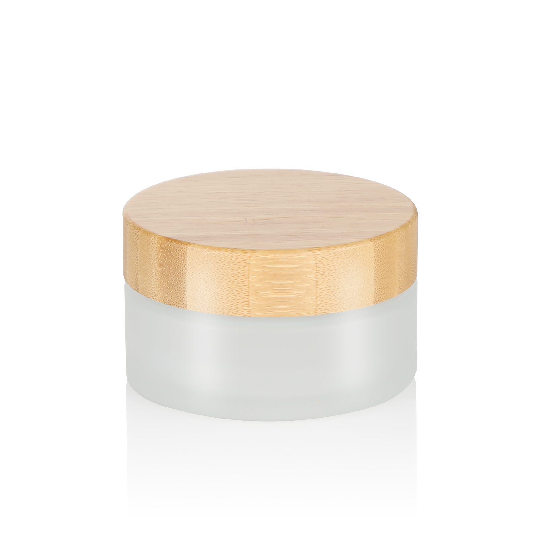 popular cosmetic bamboo jars empty cream glass jar wood lid for skincare