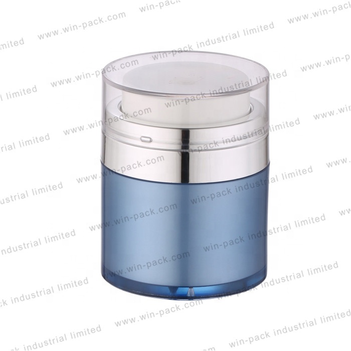 popular design 15g 30g 50g white airless jar with pump lid for cosmetic cream packaging