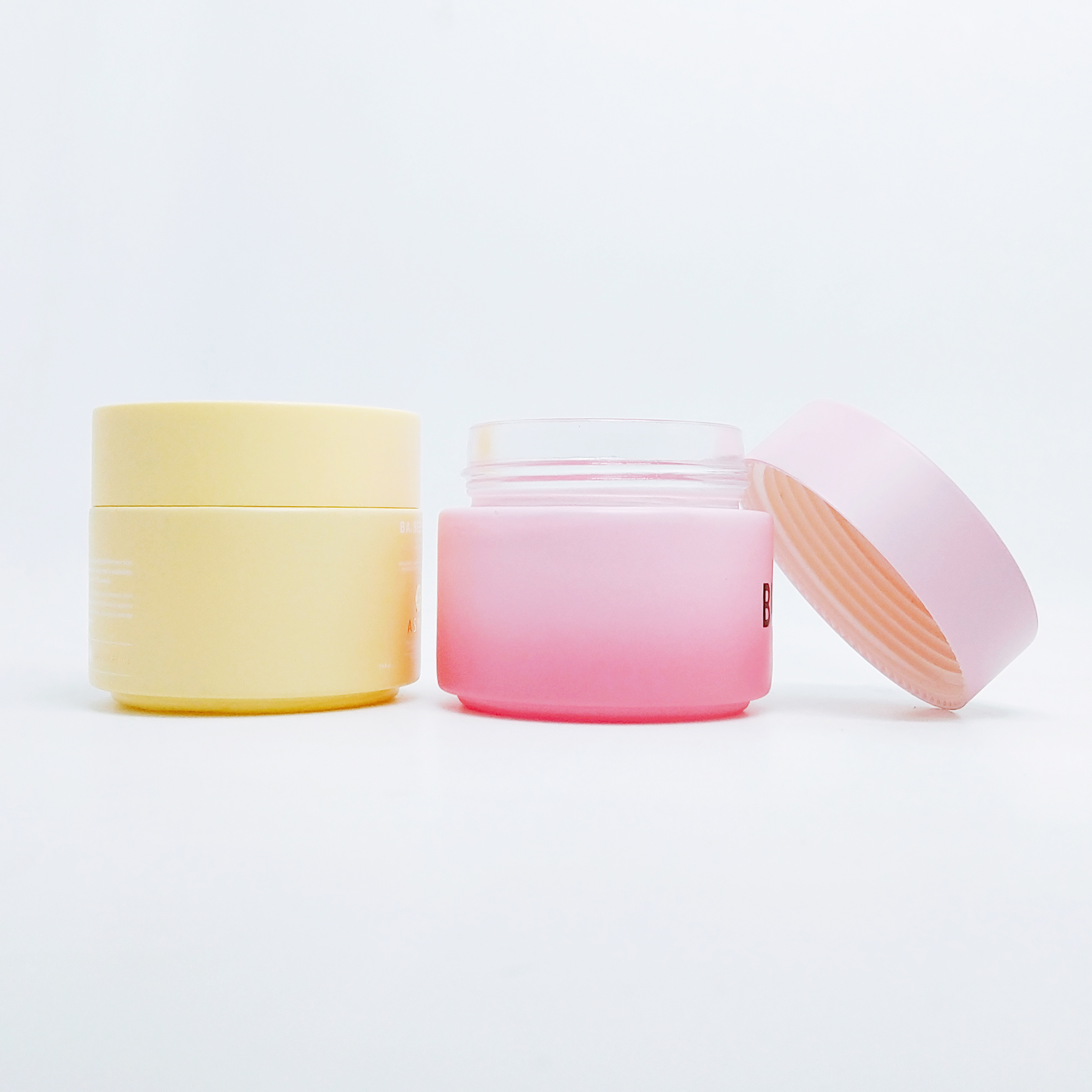 popular luxury jar 5g 10g 20g 30g 50g 100g 200g gradient grey frosted creamy anti aging face mask glass cream jar with white lid