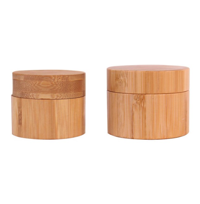 popular matte white glass 57ml face cream jar with bamboo lid