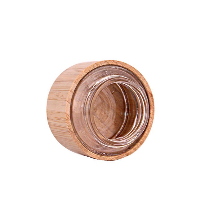 popular matte white glass 57ml face cream jar with bamboo lid
