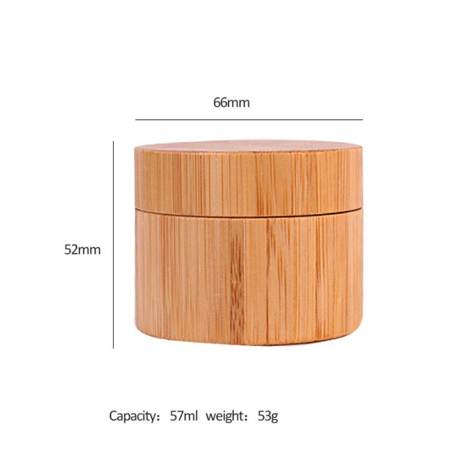 popular matte white glass 57ml face cream jar with bamboo lid