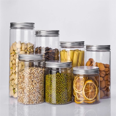 popular sale tea flowers nut dry food container jar plastic PET food grade storage bottles