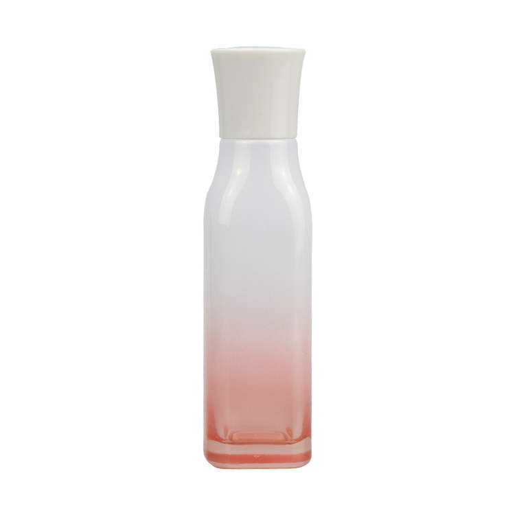 popular skincare bottles 120ml gradient pink glass toner bottle with cap stopper