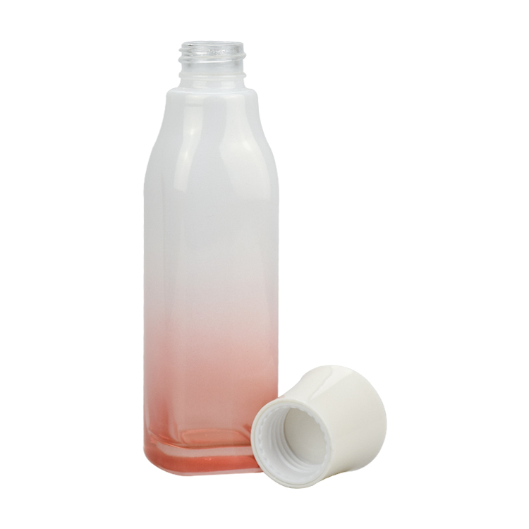 popular skincare bottles 120ml gradient pink glass toner bottle with cap stopper