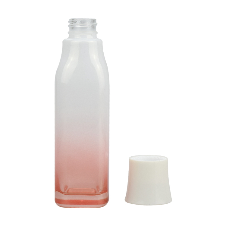 popular skincare bottles 120ml gradient pink glass toner bottle with cap stopper