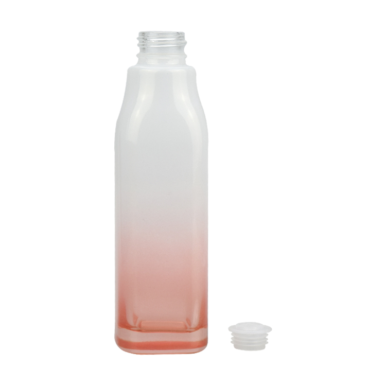 popular skincare bottles 120ml gradient pink glass toner bottle with cap stopper