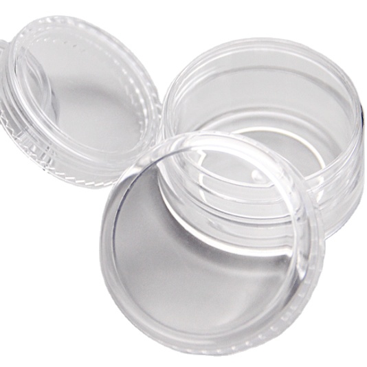 portable 5g 10g 15g 20g clear ps plastic cream cosmetic packing jars in stock for hot sale