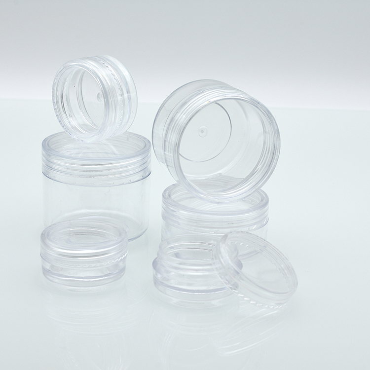 portable plastic cosmetic sample containers 2.5ml 2g 2.5g 3g 5g plastic cream pot jars PS plastic container for power packaging
