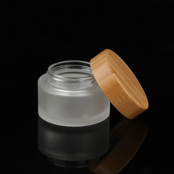 pot de creme en verre en bambou bamboo glass cream jar 100ml