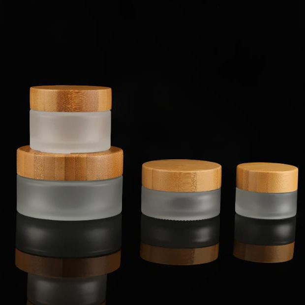 pot de creme en verre en bambou bamboo glass cream jar 100ml