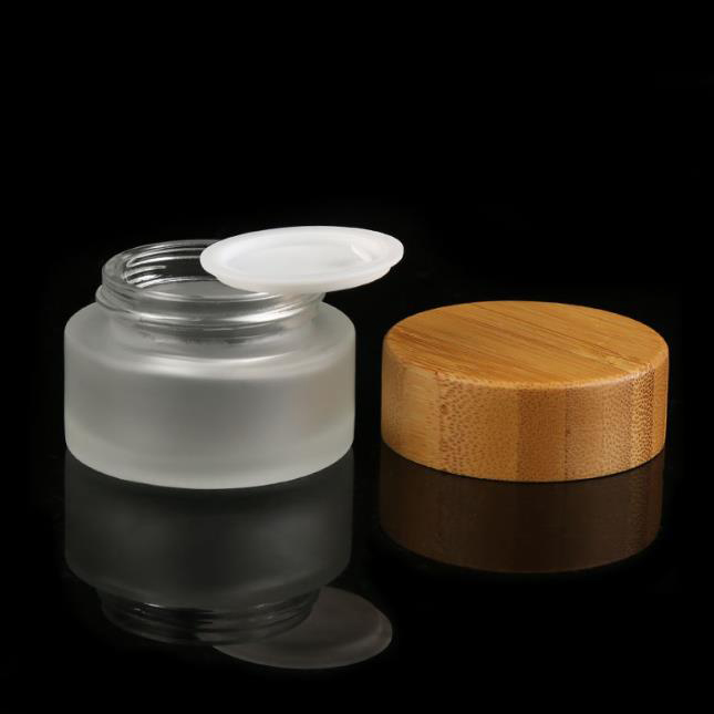 pot de creme en verre en bambou bamboo glass cream jar 100ml