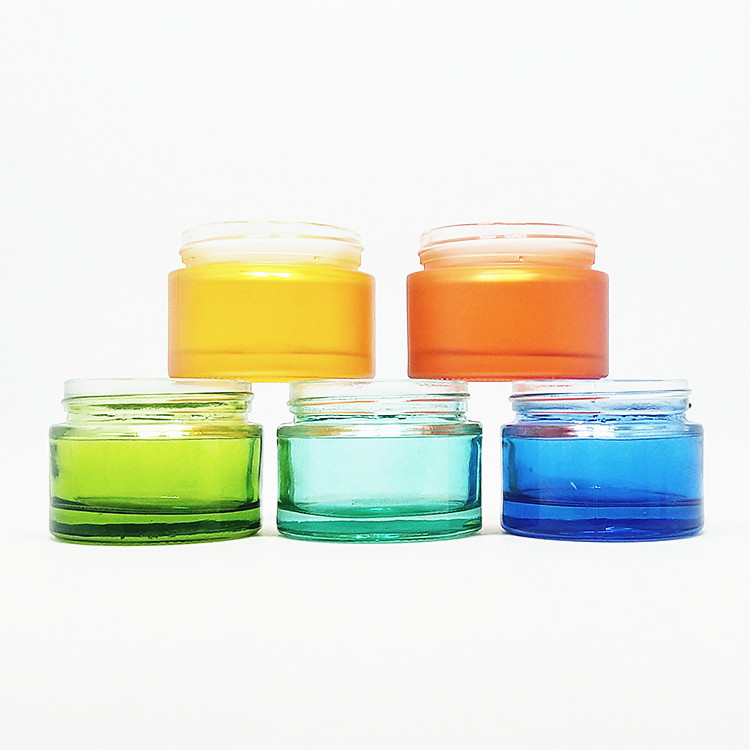 premium big luxury orange straight glass cosmetic jars with lid