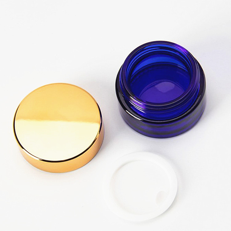 premium big luxury orange straight glass cosmetic jars with lid