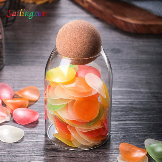 premium high clear quanlity grade with cork ball stopper handcraft pyrex glass jar