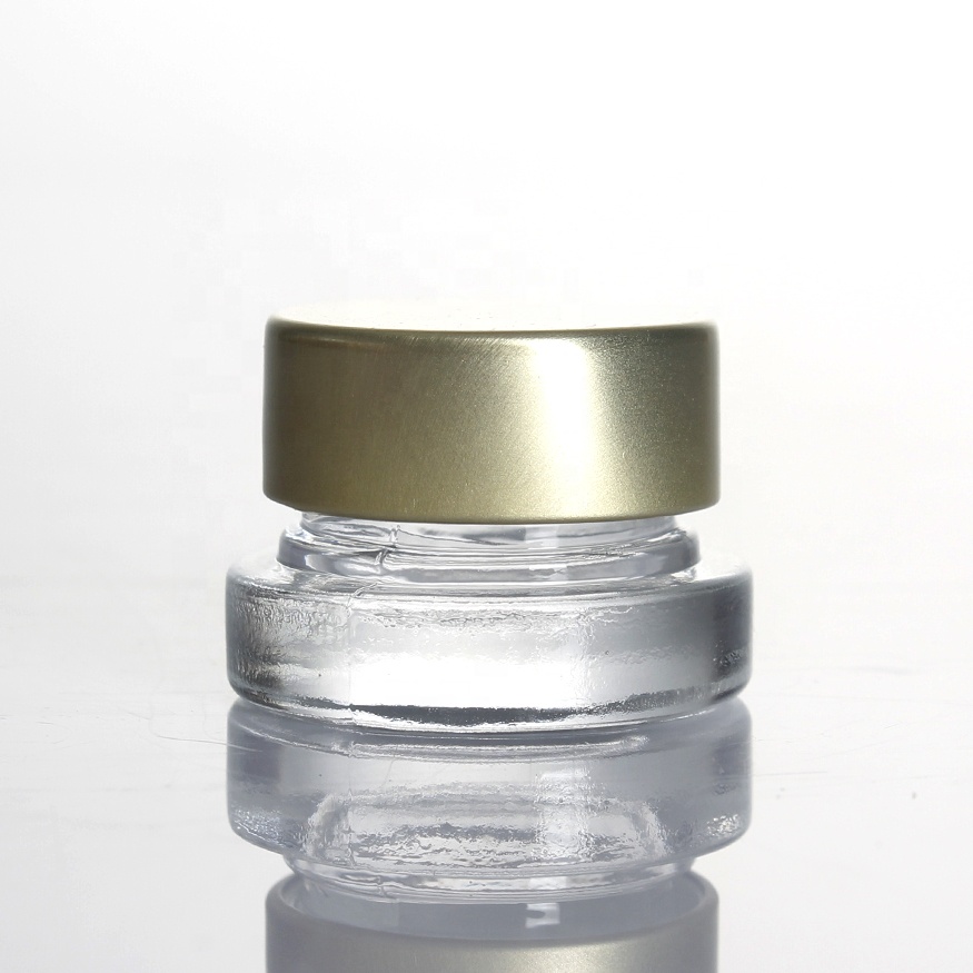 premium mini wide mouth 28mm screw top empty cosmetic E liquid bottle lotion 5ml clear eye cream glass jar