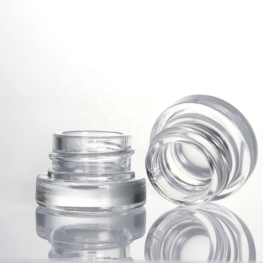 premium mini wide mouth 28mm screw top empty cosmetic E liquid bottle lotion 5ml clear eye cream glass jar