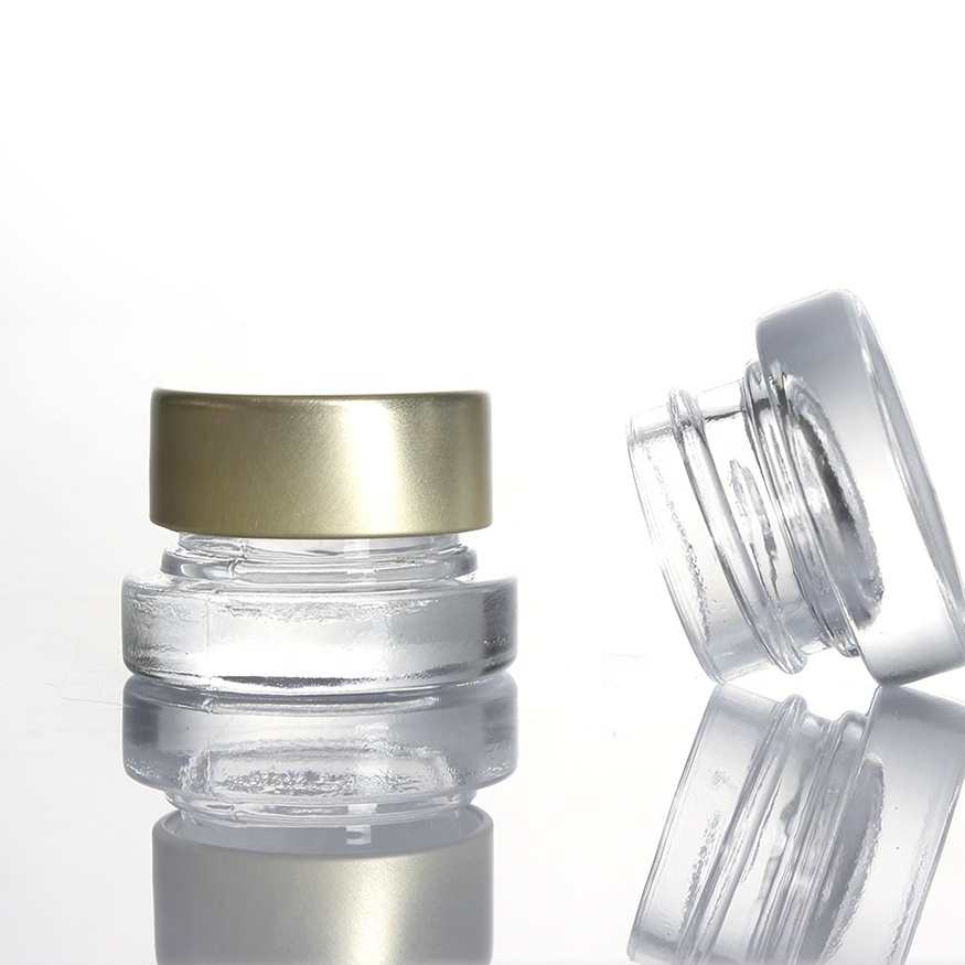 premium mini wide mouth 28mm screw top empty cosmetic E liquid bottle lotion 5ml clear eye cream glass jar