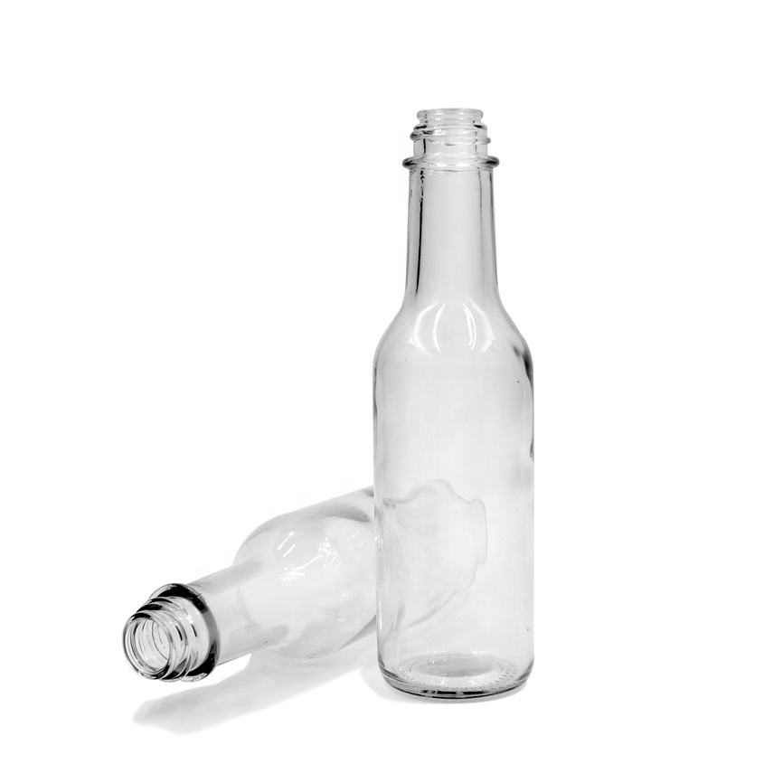 premium neat small 148ml 150ml chili sauce clear vinegar flint glass GPI 28-400 24-490 5oz woozy bottle