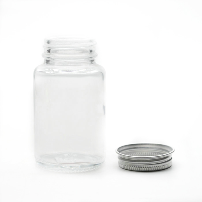 prescription pill bottles 100 ml with silver metal cap