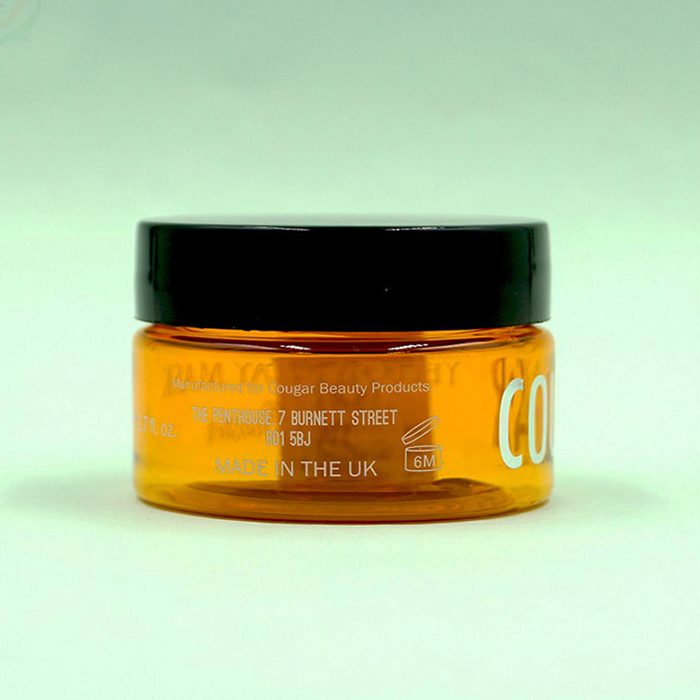 printed logo orange pet plastic jar for cosmetics cream