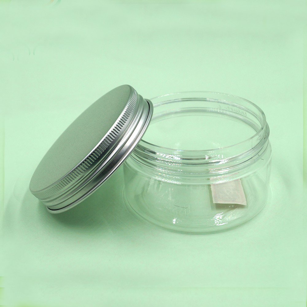 printed logo orange pet plastic jar for cosmetics cream