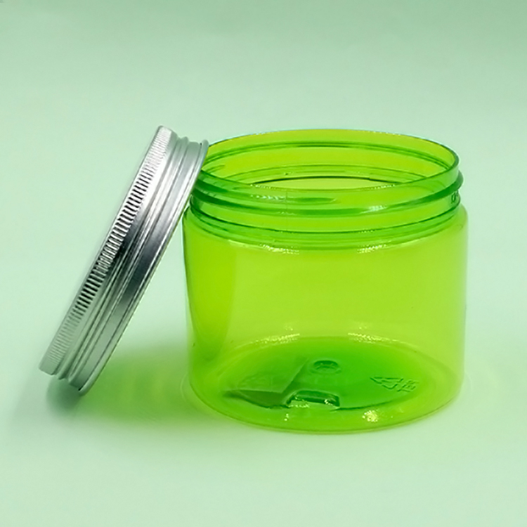 printed logo orange pet plastic jar for cosmetics cream