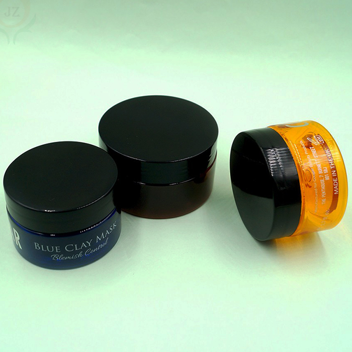 printed logo orange pet plastic jar for cosmetics cream