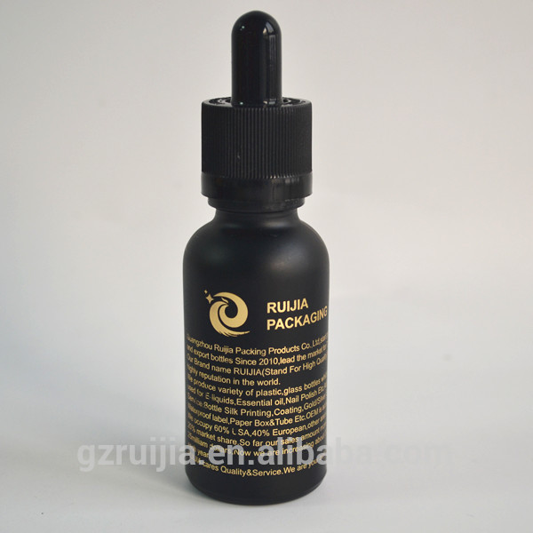 printing on glass bottle matte black white frosted glass dropper bottle with childproof tamper evident cap glass pipette