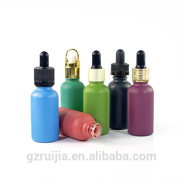 printing on glass bottle matte black white frosted glass dropper bottle with childproof tamper evident cap glass pipette