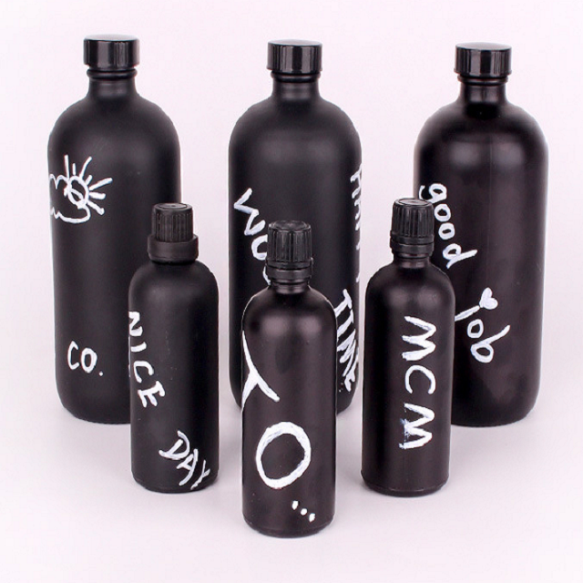 printing surface handling essential oil boston round glass bottle with dropper