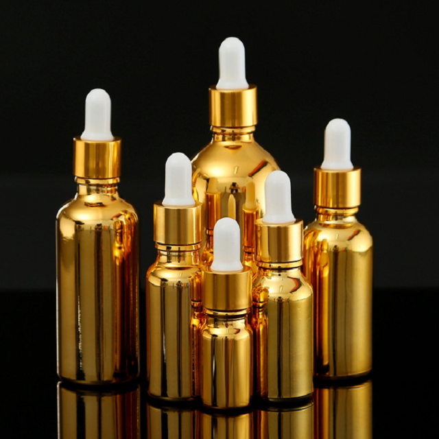 printing surface handling essential oil boston round glass bottle with dropper