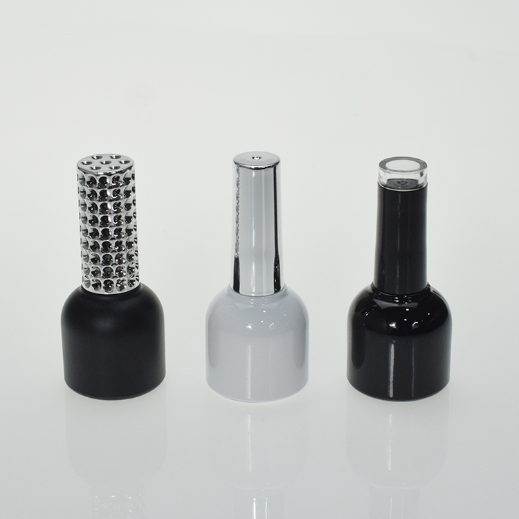 private label frosted crown bulk empty nail polish bottle with brush and gold cap