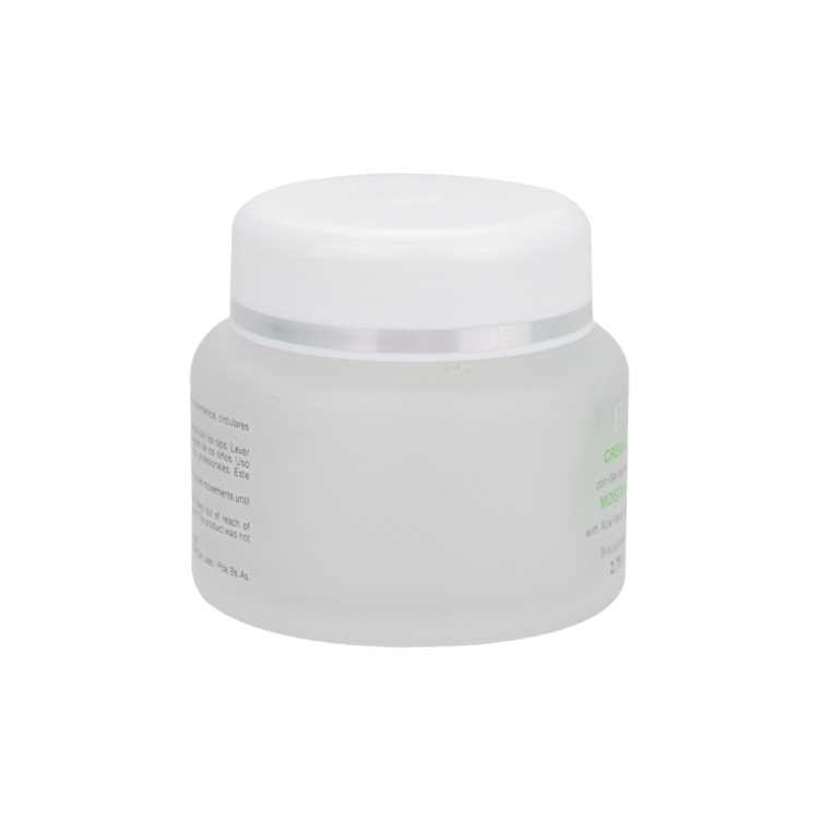 private mould frosted glass jar 80ml 80g round shoulder cosmetic cream jar with white lids