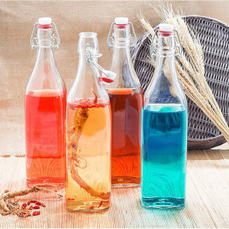 products supply cheap stocked flip top cooking oil round glass bottle swing top 100ml 250ml 500ml 750ml 1000ml