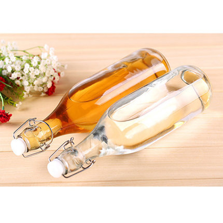 products supply cheap stocked flip top cooking oil round glass bottle swing top 100ml 250ml 500ml 750ml 1000ml