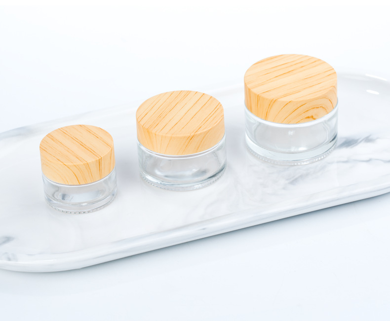 professinal custom 30g 50g 100g bamboo glass container jar cosmetic skin care cream jars