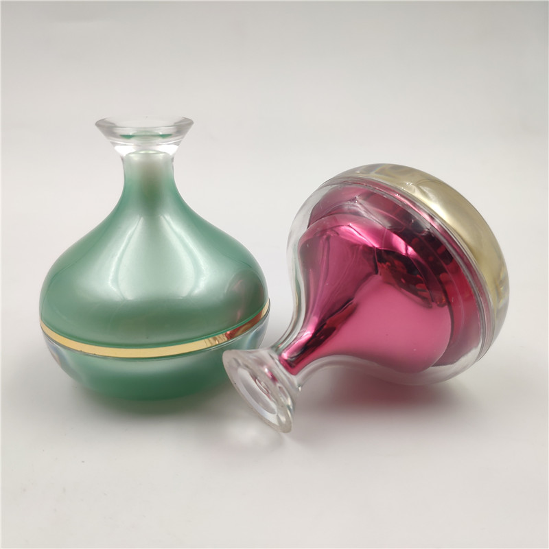 professional fancy Luxury acrylic 5g 10g Cosmetics plastic cream jar pink green in stock