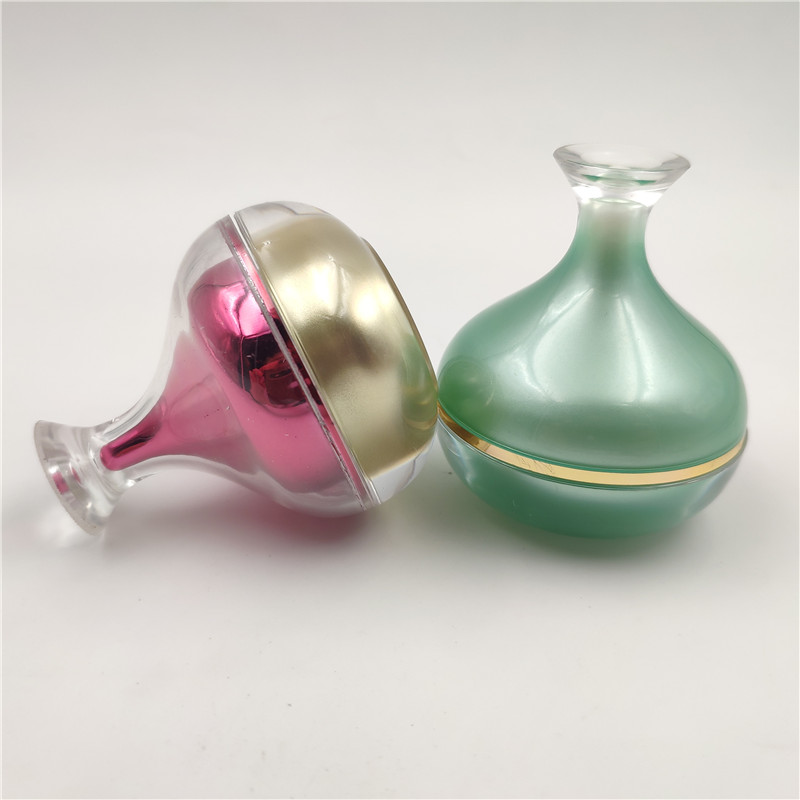 professional fancy Luxury acrylic 5g 10g Cosmetics plastic cream jar pink green in stock